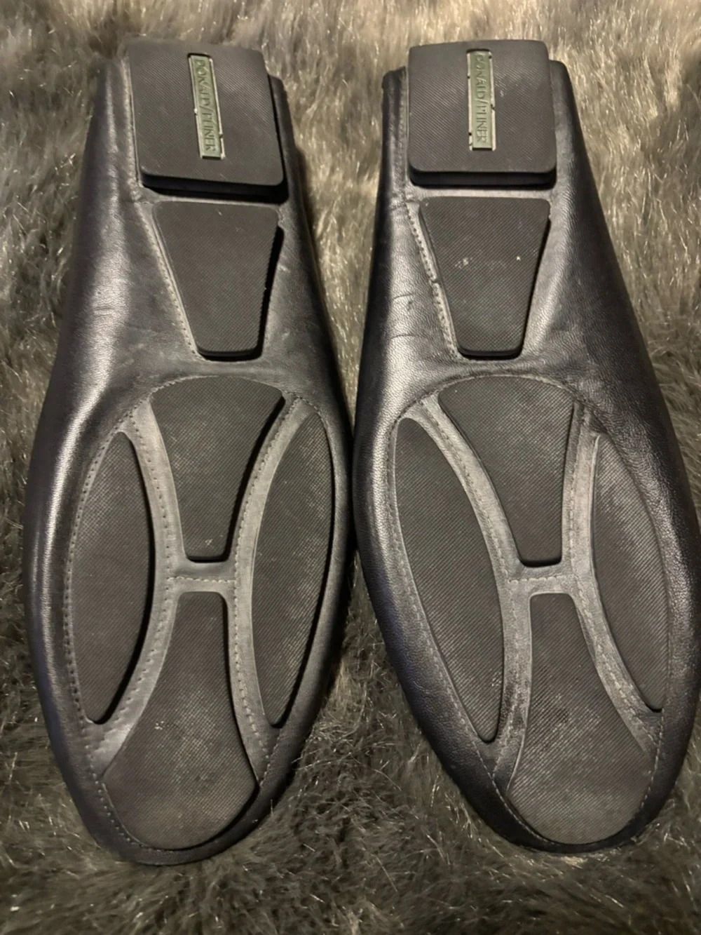 Donald J. Pliner Black Leather Victor Driving Loafers